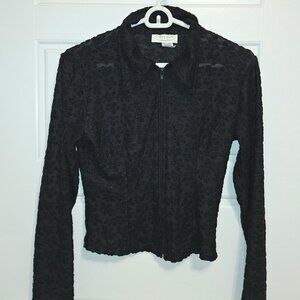 Vintage elegant C'est Bon Black Blouse Made in USA small fit